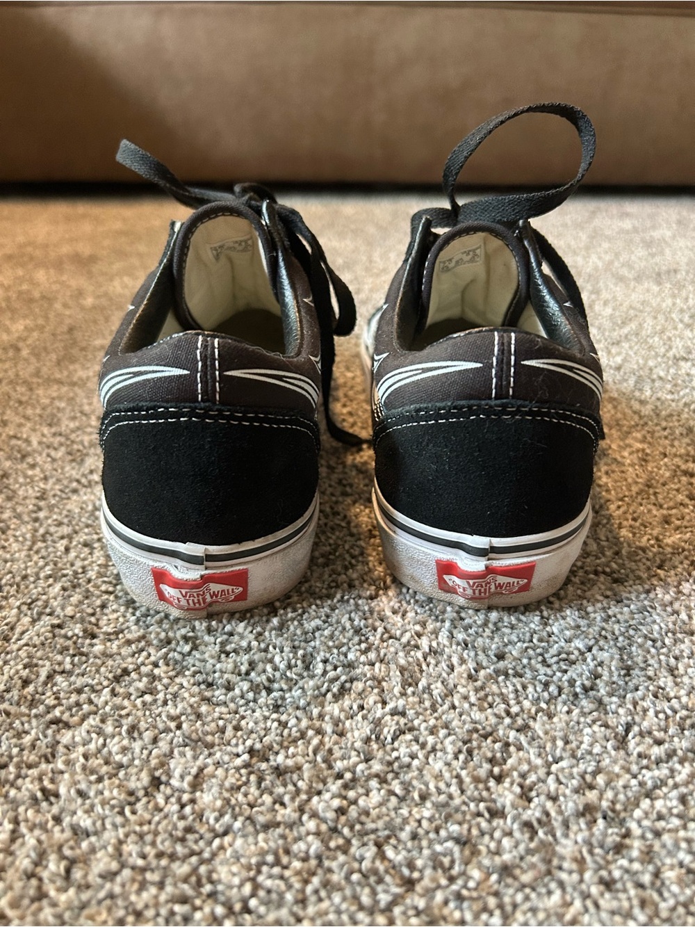 Vans Old Skool Black and White Flames Sneakers - Picture 5 of 8